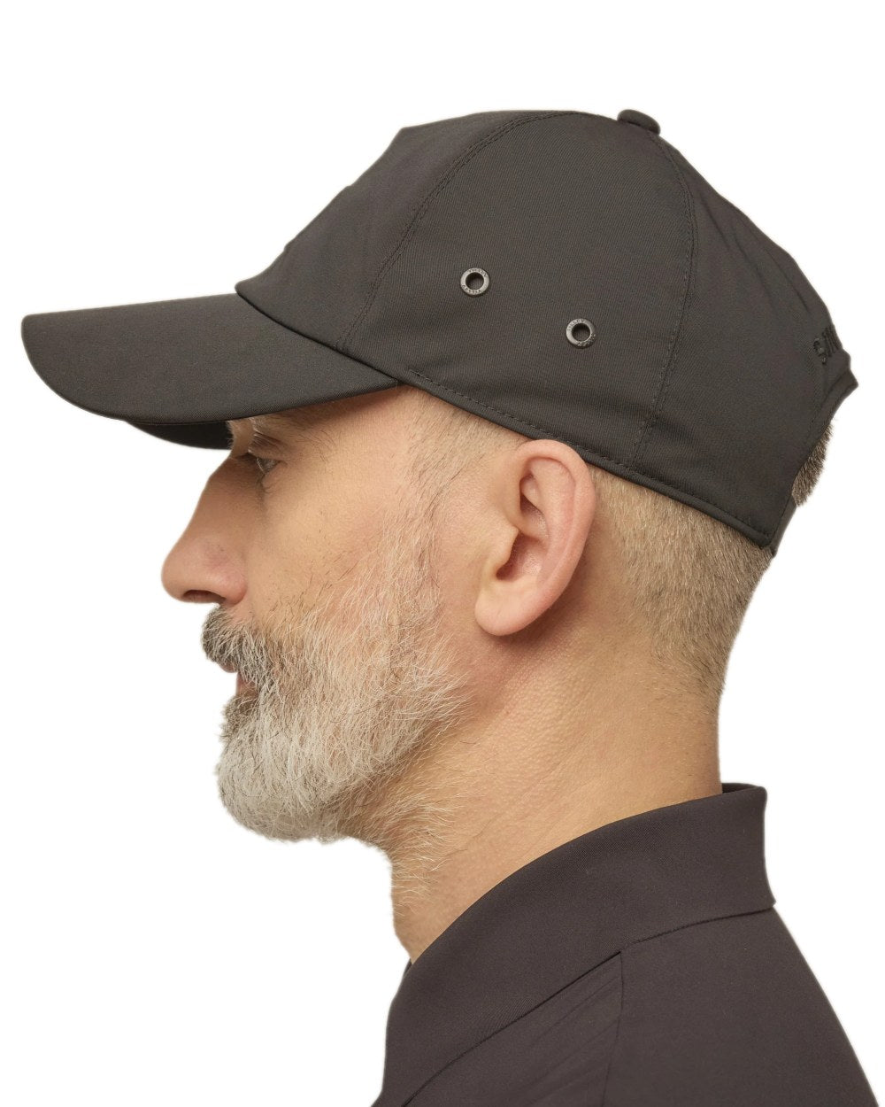 Black Coloured Tilley New Tech Travel Cap on white background 