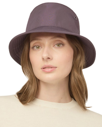 Aubergine Coloured Tilley T1 Performance Bucket Hat on white background 