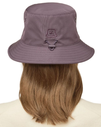 Aubergine Coloured Tilley T1 Performance Bucket Hat on white background 