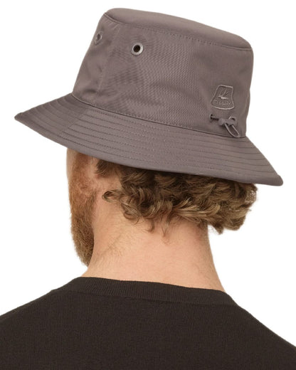 Slate Coloured Tilley T1 Performance Bucket Hat on white background 