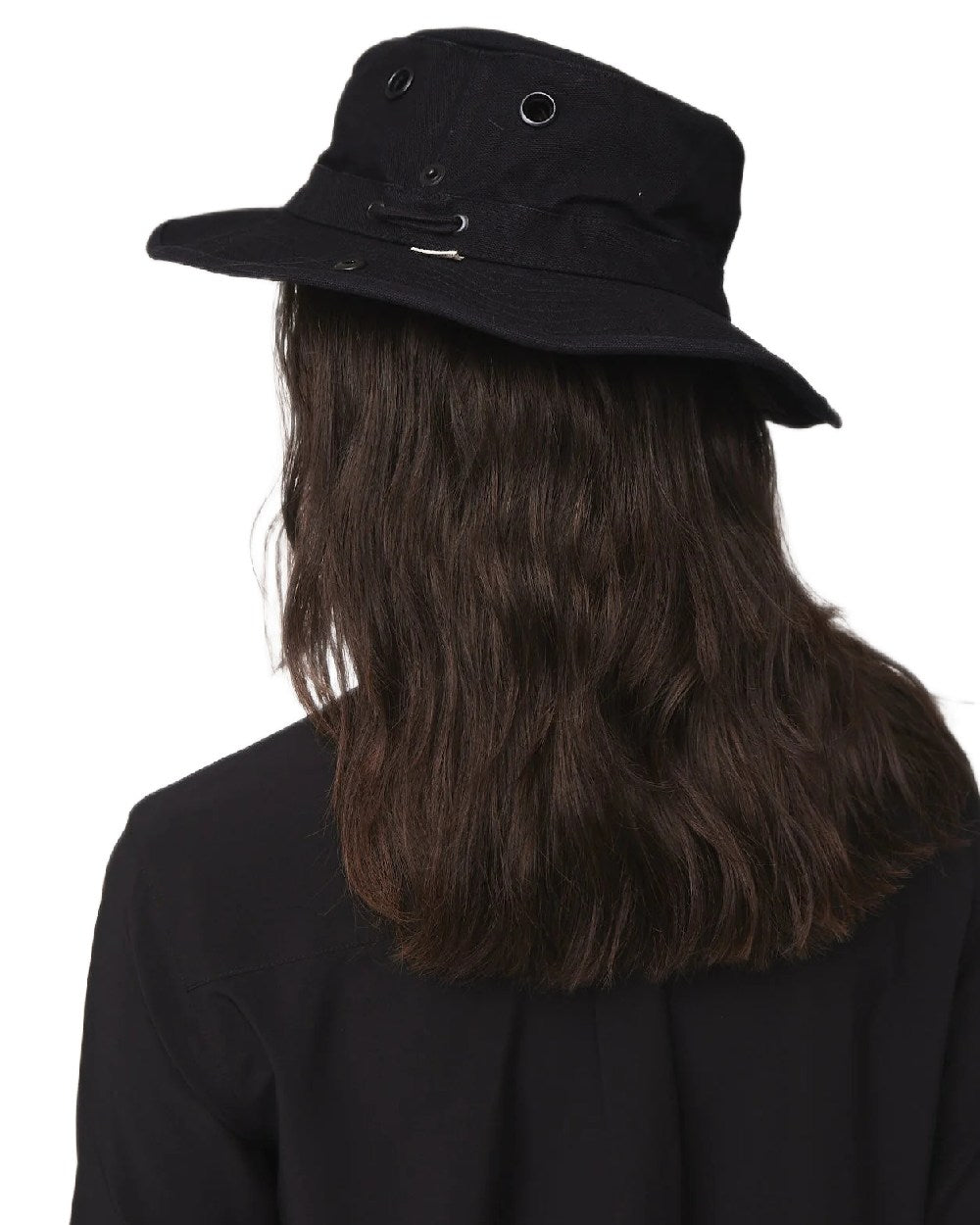 Black Coloured Tilley T3 Wanderer Hat on White background 