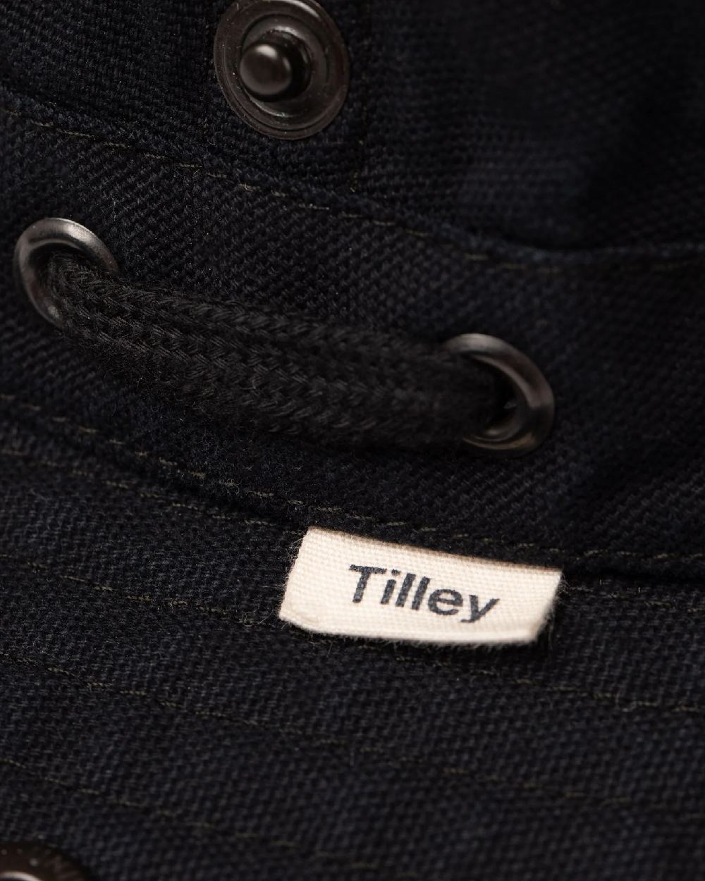Black Coloured Tilley T3 Wanderer Hat on White background 