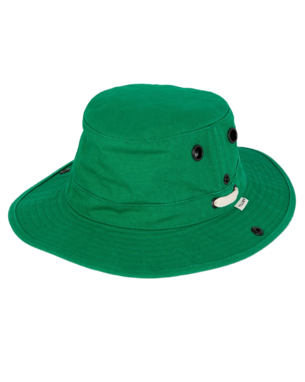Bright Green Coloured Tilley T3 Wanderer Hat on White background 