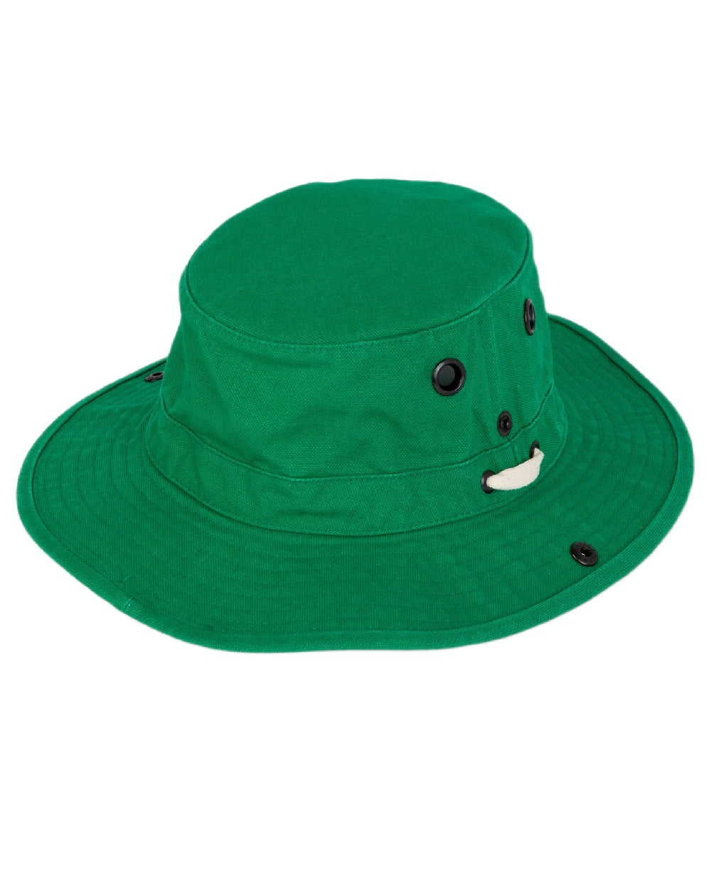 Bright Green Coloured Tilley T3 Wanderer Hat on White background 