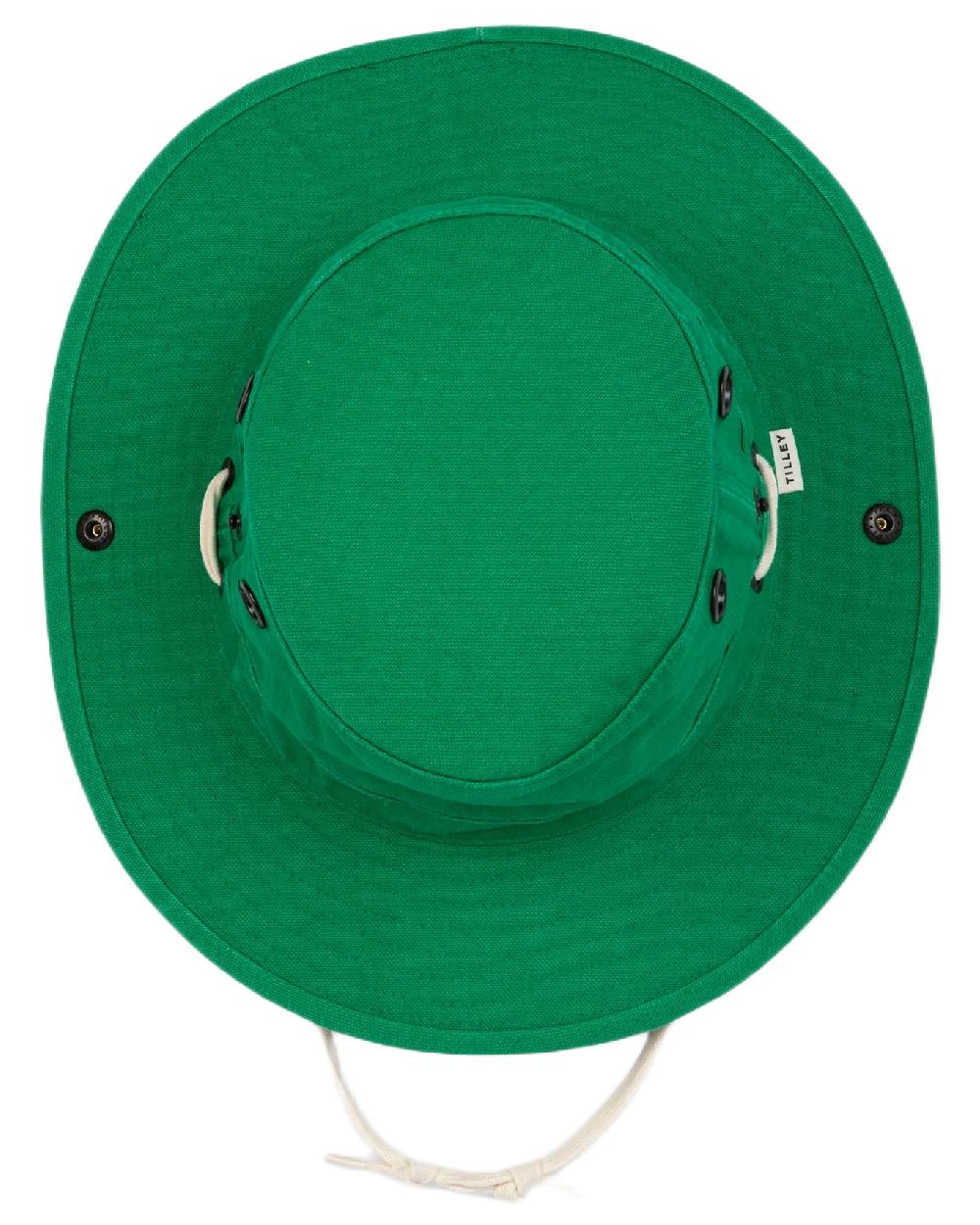 Bright Green Coloured Tilley T3 Wanderer Hat on White background 