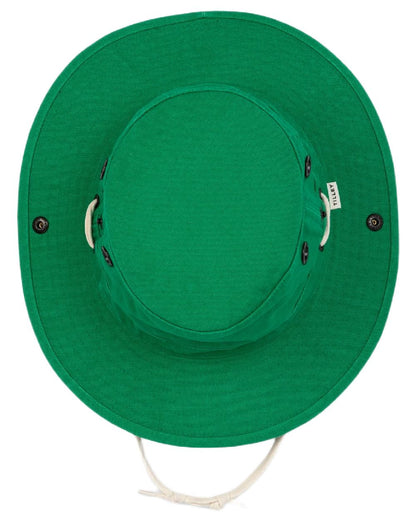 Bright Green Coloured Tilley T3 Wanderer Hat on White background 