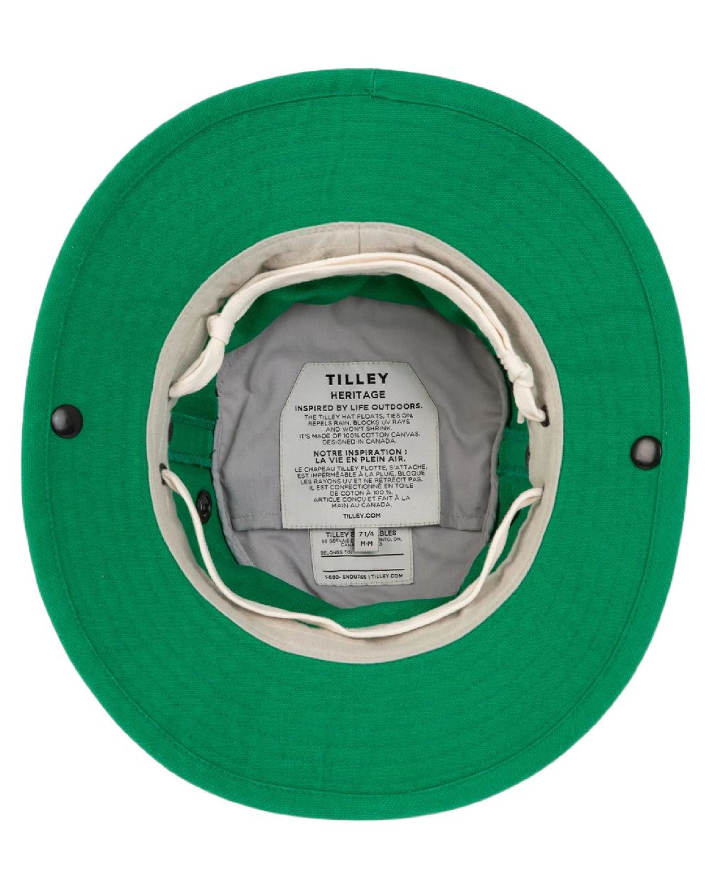 Bright Green Coloured Tilley T3 Wanderer Hat on White background 