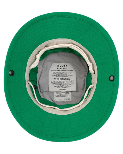Bright Green Coloured Tilley T3 Wanderer Hat on White background 