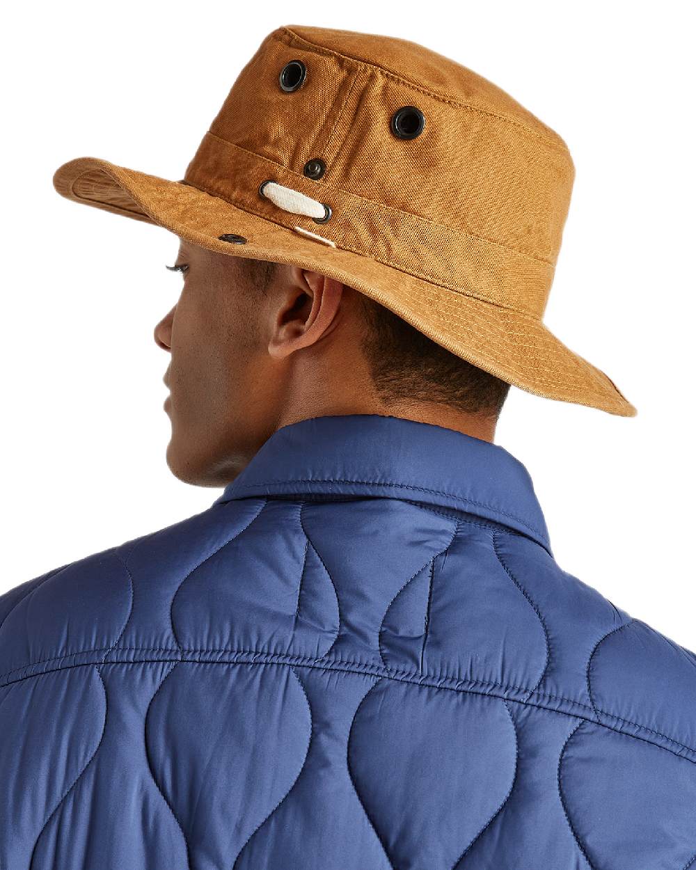 Dark Camel Coloured Tilley T3 Wanderer Hat on White background 