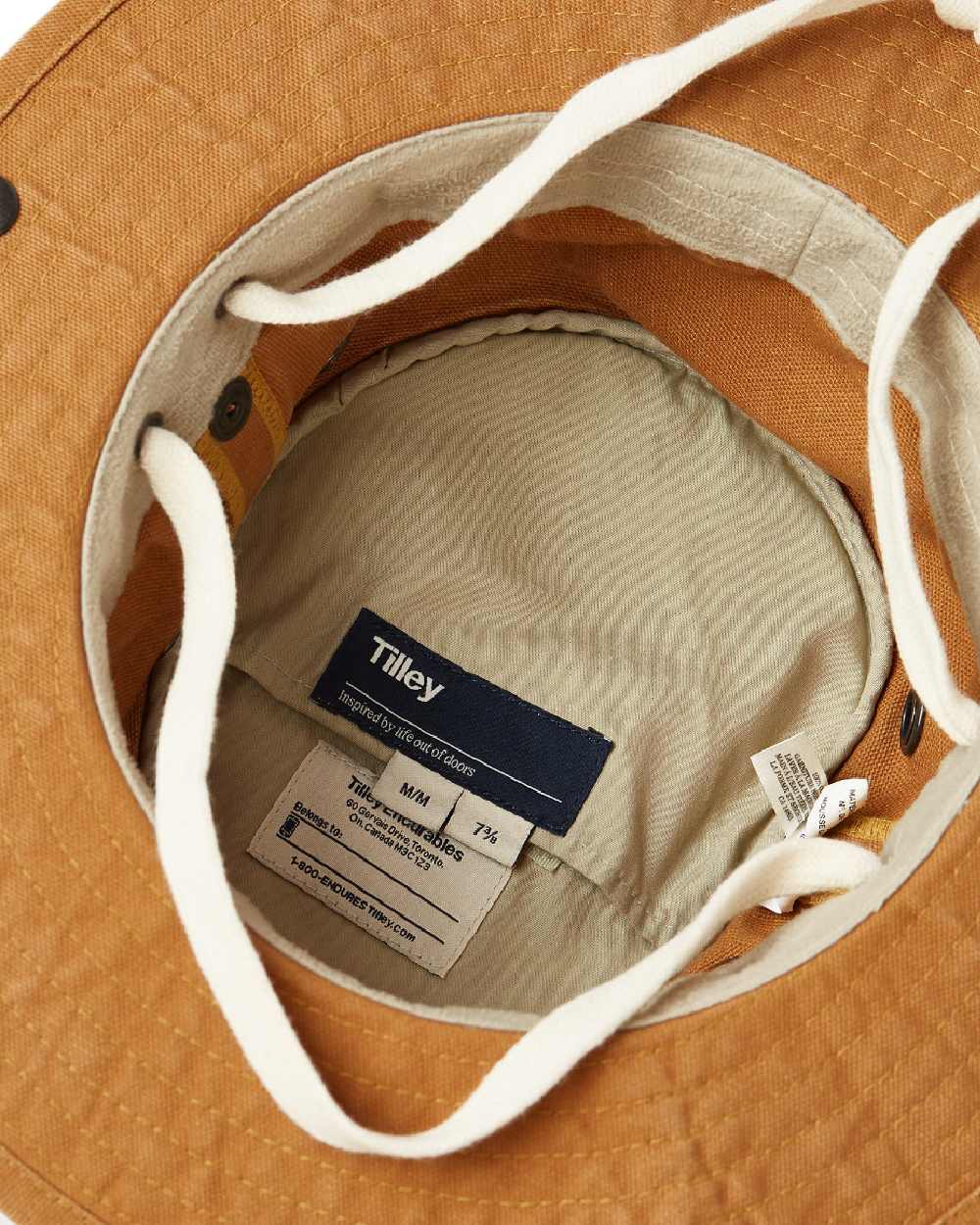 Dark Camel Coloured Tilley T3 Wanderer Hat on White background 