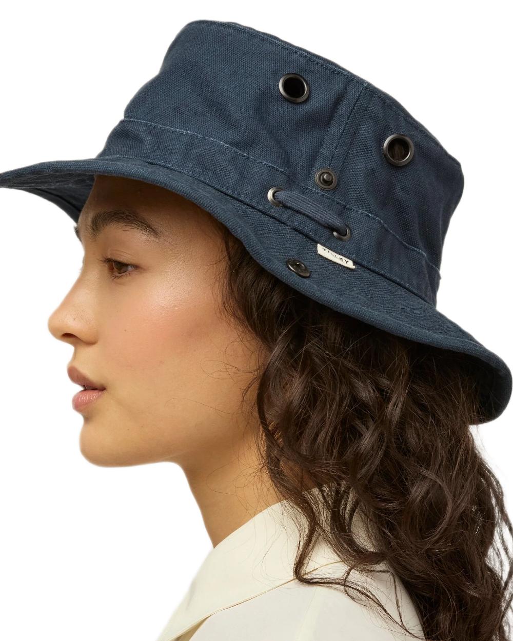 Dark Navy coloured Tilley T3 Wanderer Hat on White background 