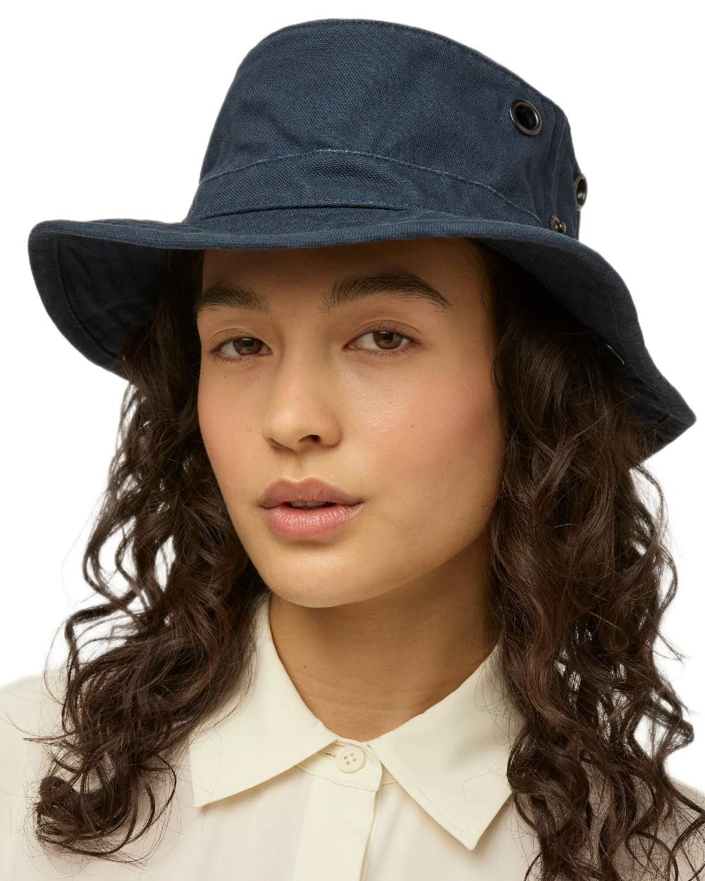 Dark Navy coloured Tilley T3 Wanderer Hat on White background 