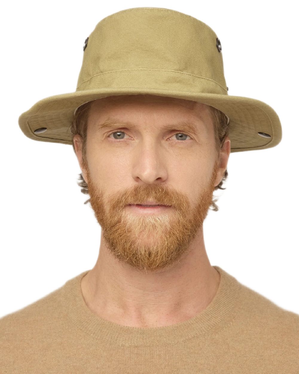 Fresh Straw Coloured Tilley T3 Wanderer Hat on White background 