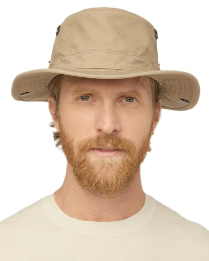Greige coloured Tilley T3 Wanderer Hat on White background 
