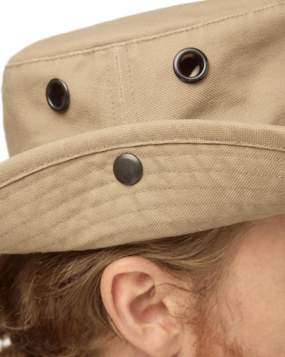 Greige coloured Tilley T3 Wanderer Hat on White background 