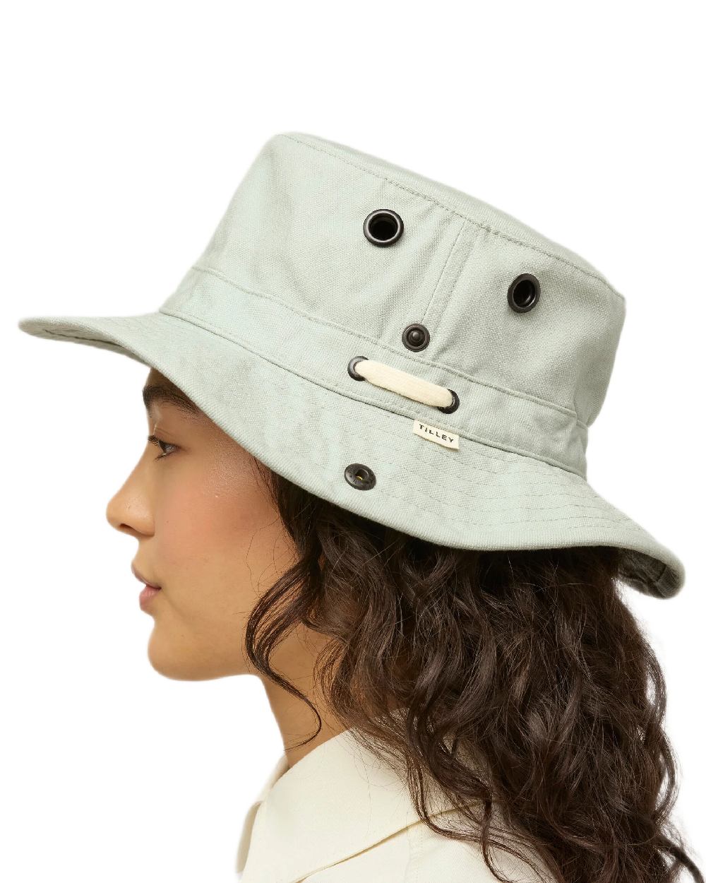Mist Blue Coloured Tilley T3 Wanderer Hat on White background 