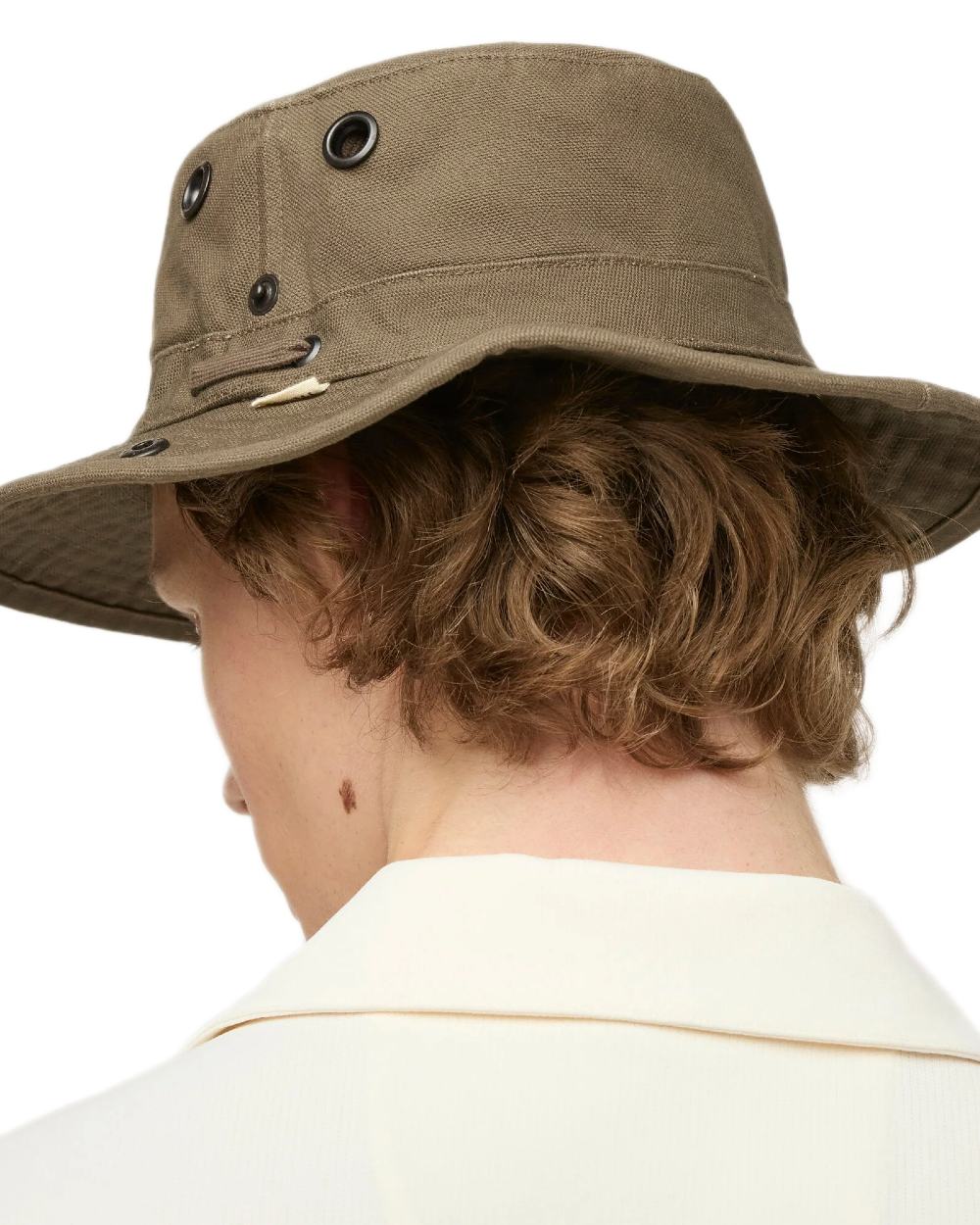 Olive coloured Tilley T3 Wanderer Hat on White background 