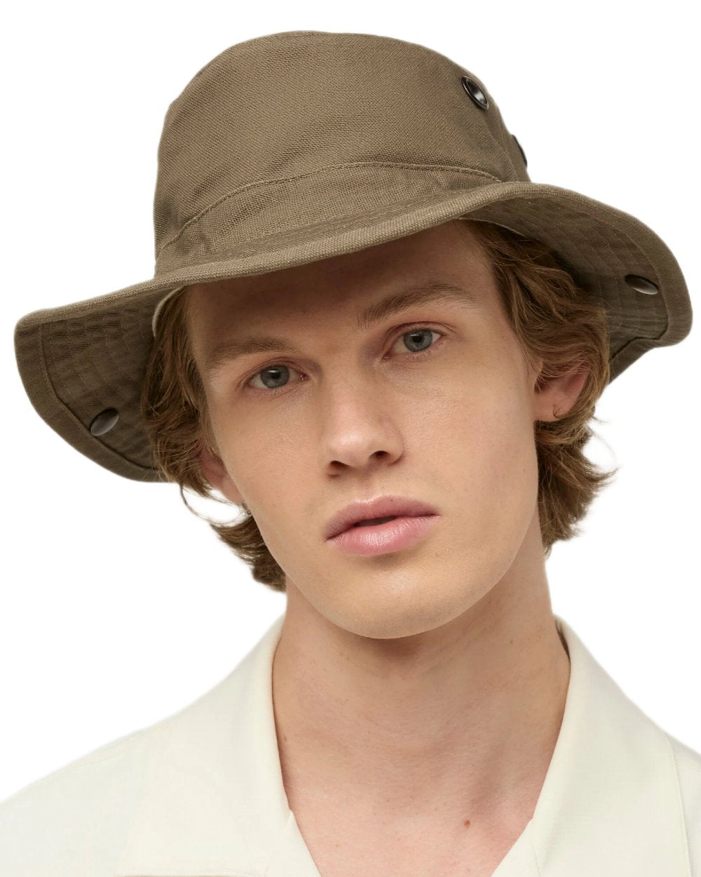 Olive coloured Tilley T3 Wanderer Hat on White background 