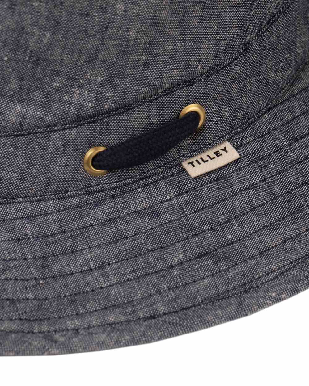 Navy Coloured Tilley TMH55 Organic Airflo Sun Hat on white background 