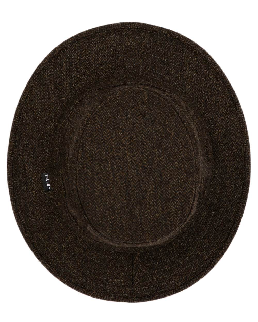 Olive Coloured Tilley TTW2 Tec Wool Bucket Hat on white background 