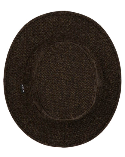 Olive Coloured Tilley TTW2 Tec Wool Bucket Hat on white background 