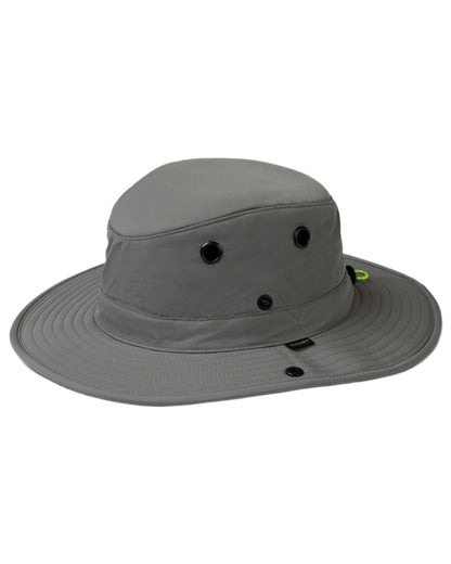 Grey Green coloured Tilley TWS1 All Weather Hat on white background 