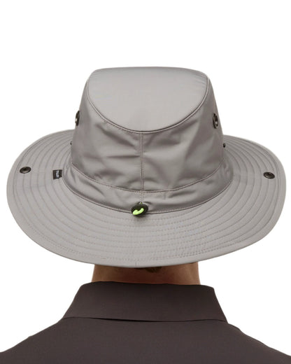 Grey Green coloured Tilley TWS1 All Weather Hat on white background 