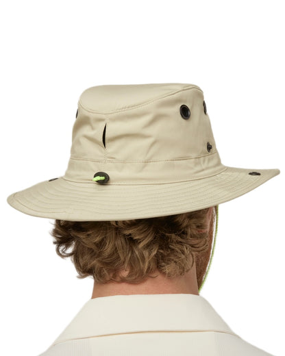 Stone Green coloured Tilley TWS1 All Weather Hat on white background 