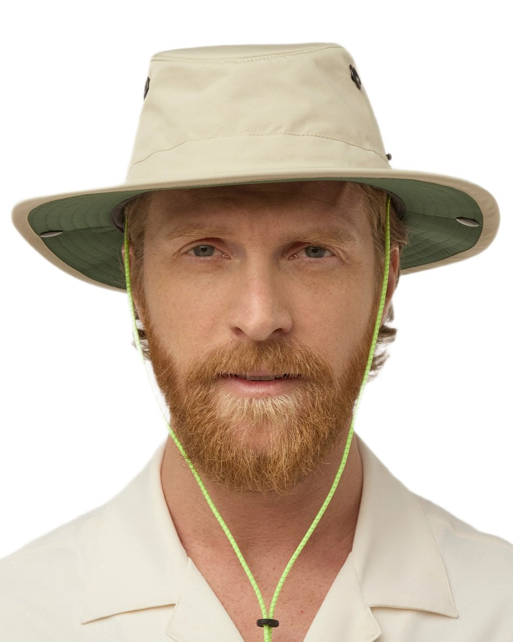 Stone Green coloured Tilley TWS1 All Weather Hat on white background 