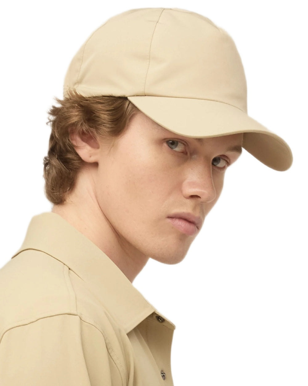Safari Tan Coloured Tilley The Thermashield Cap on white background 