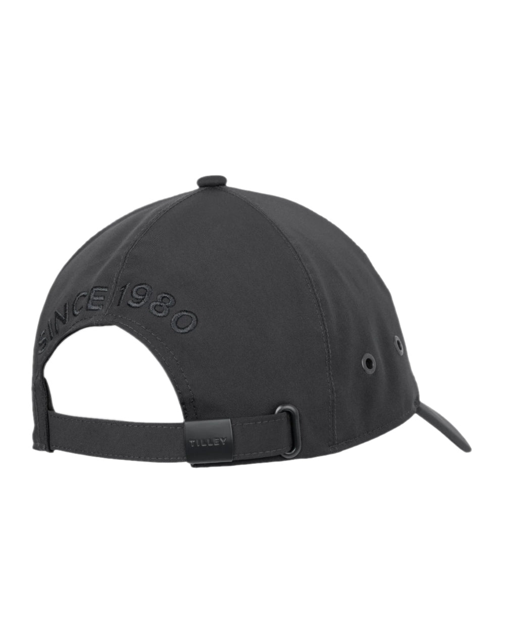 Black Coloured Tilley Travelers Cap on white background 