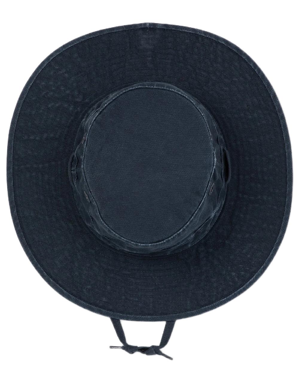 Dark Navy Coloured Tilley Wide Brim Wanderer Hat on white background 