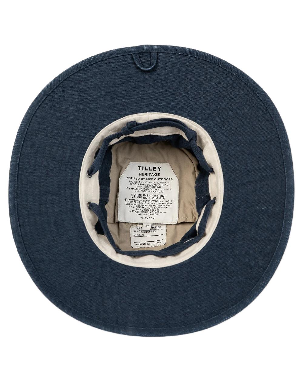 Dark Navy Coloured Tilley Wide Brim Wanderer Hat on white background 