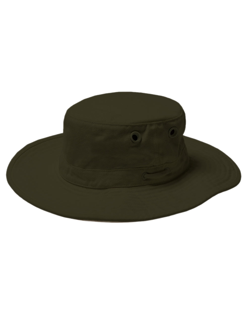 Dark Pine Coloured Tilley Wide Brim Wanderer Hat on white background 