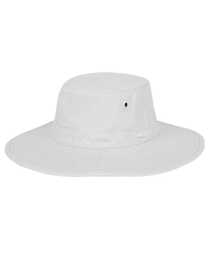 White Coloured Tilley Wide Brim Wanderer Hat on white background 