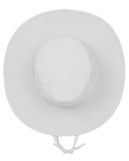 White Coloured Tilley Wide Brim Wanderer Hat on white background 