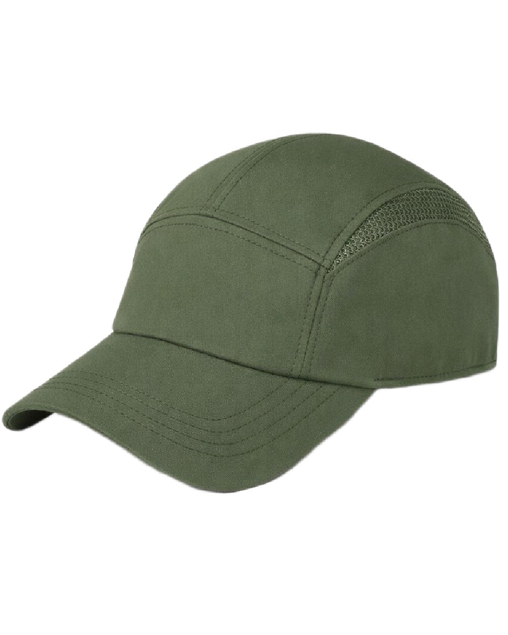 Thyme green coloured Tilley Airflo Cap on white background 