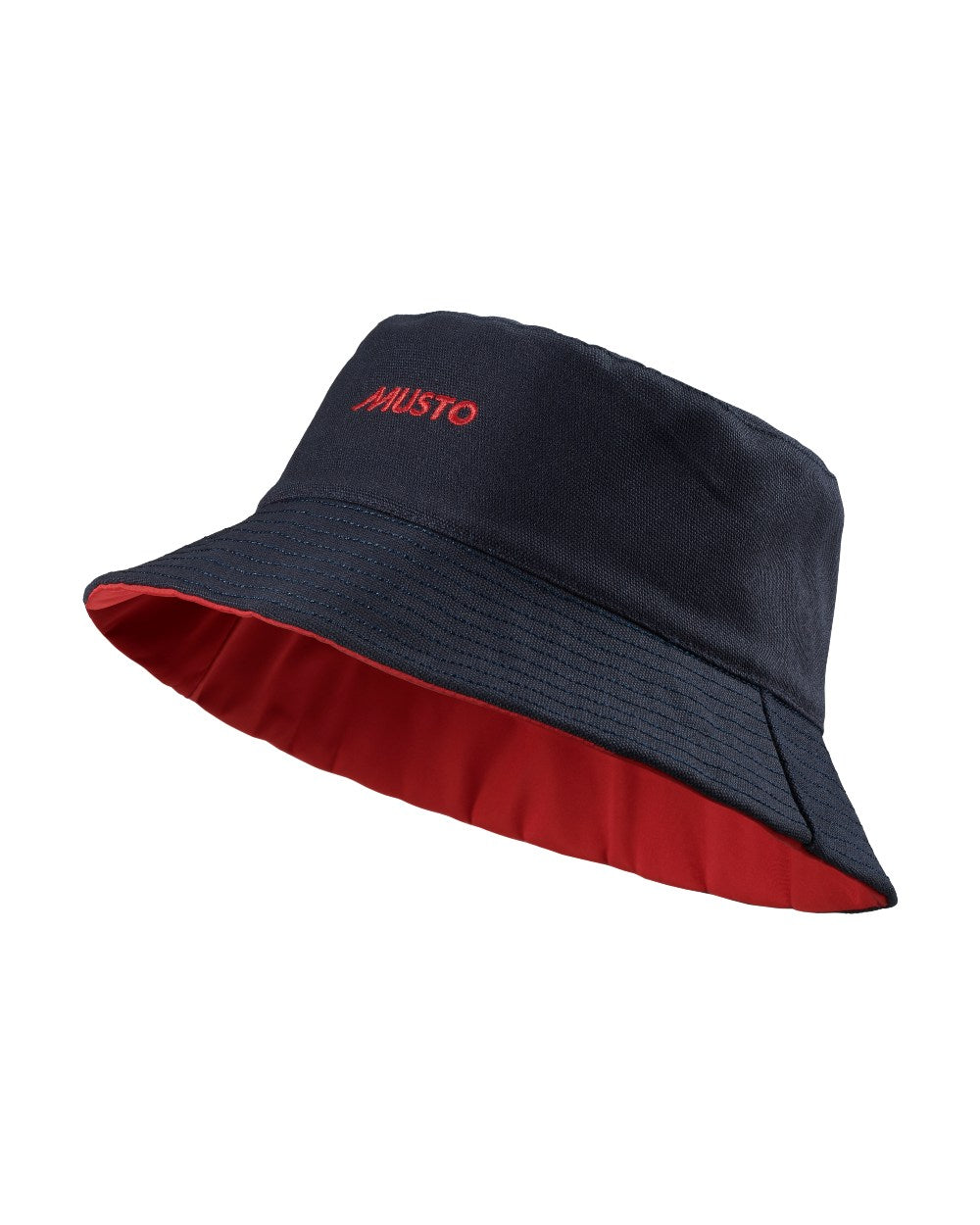 True Red/Navy Musto Salcombe Reversible Bucket Hat On A White Background 