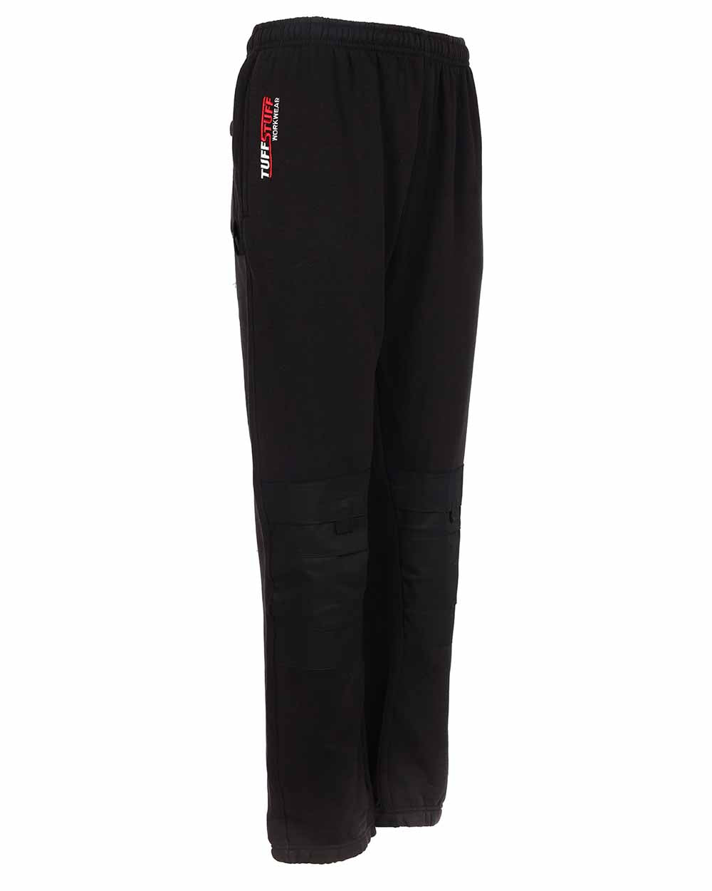 Side view showing elasticated waist detail Black work joggers TuffStuff Comfort Work Trouser in Black 
