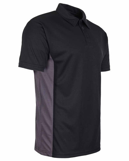 Black Coloured TuffStuff Elite Polo Shirt On A White Background 