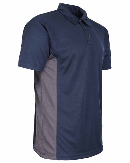Navy Blue Coloured TuffStuff Elite Polo Shirt On A White Background 