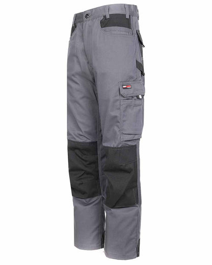 Thigh cargo pocket on tradesmen trousers TuffStuff Excel Work Trousers in Grey 