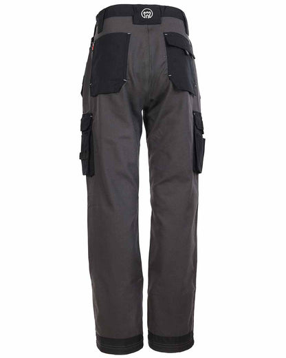 Back Side view of Cargo pockets TuffStuff Extreme Work Trousers in Grey Black 