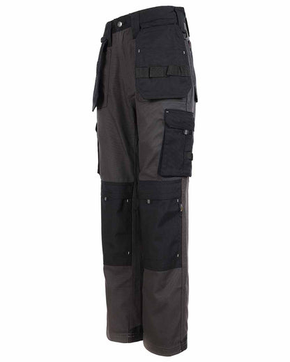 Tool pockets on TuffStuff Extreme Work Trousers in Grey Black 