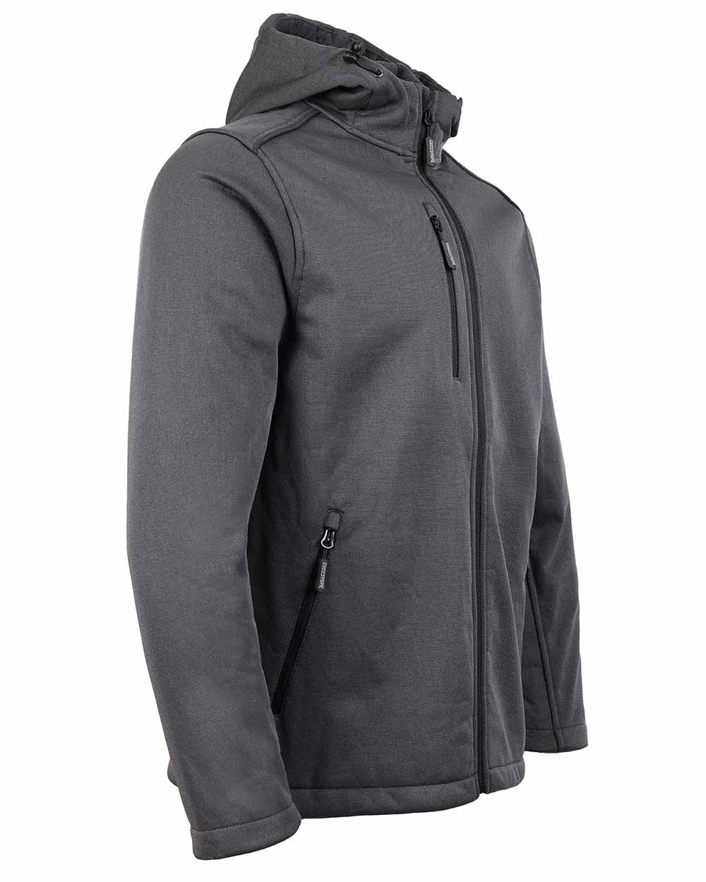 Side view showing zip pockets TuffStuff Hale Jacket in grey 