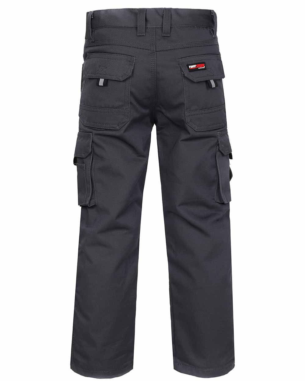 Back view showing cargo pockets TuffStuff Junior Pro Work Trousers in Grey 