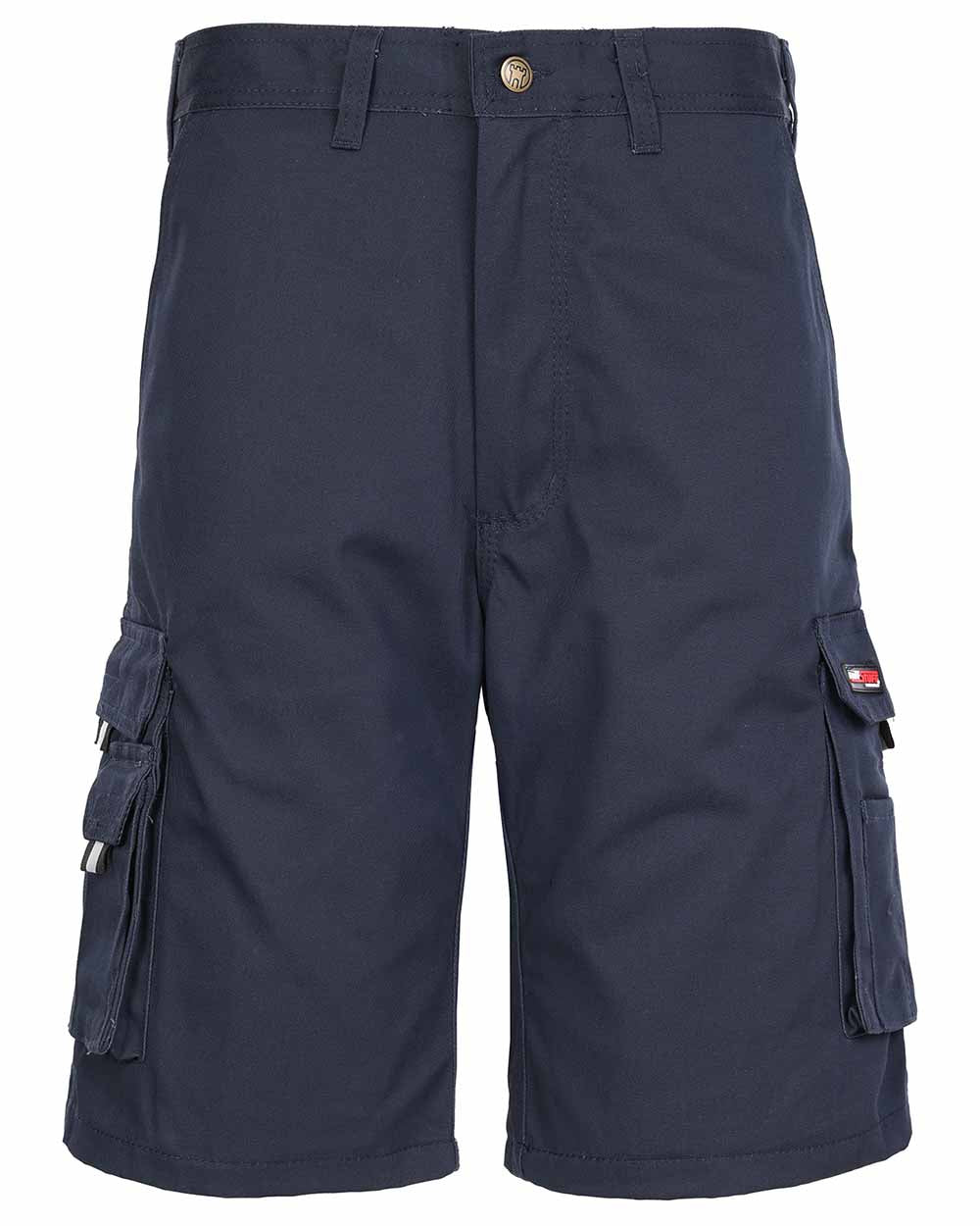 Navy Blue Coloured TuffStuff Pro Work Shorts On A White Background 
