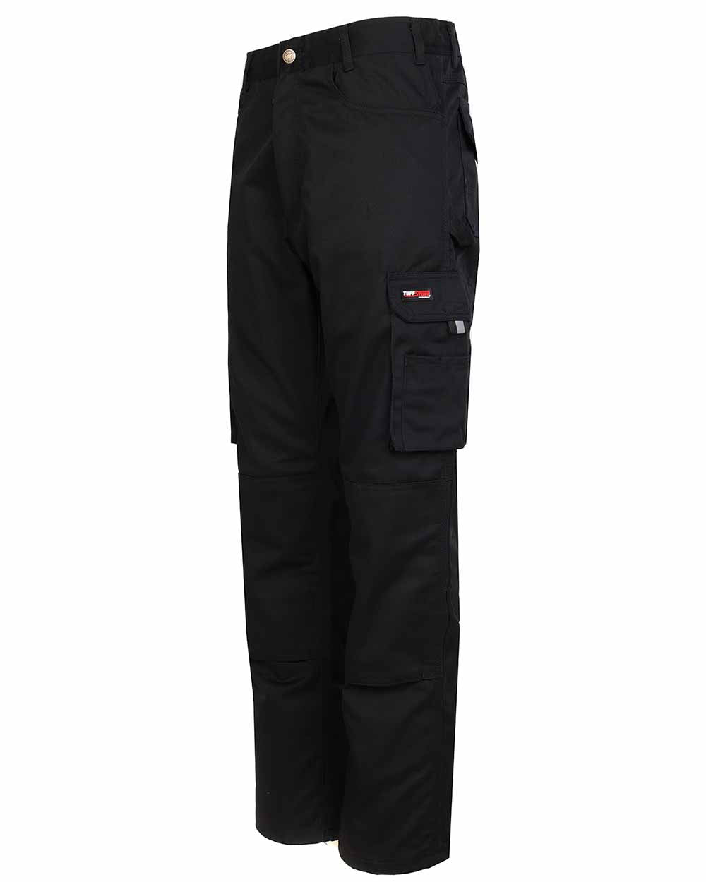 Side view showing hip pockets TuffStuff Pro Work Trousers in Black 