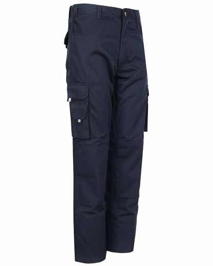 Side view TuffStuff Pro Work Trousers in Navy 