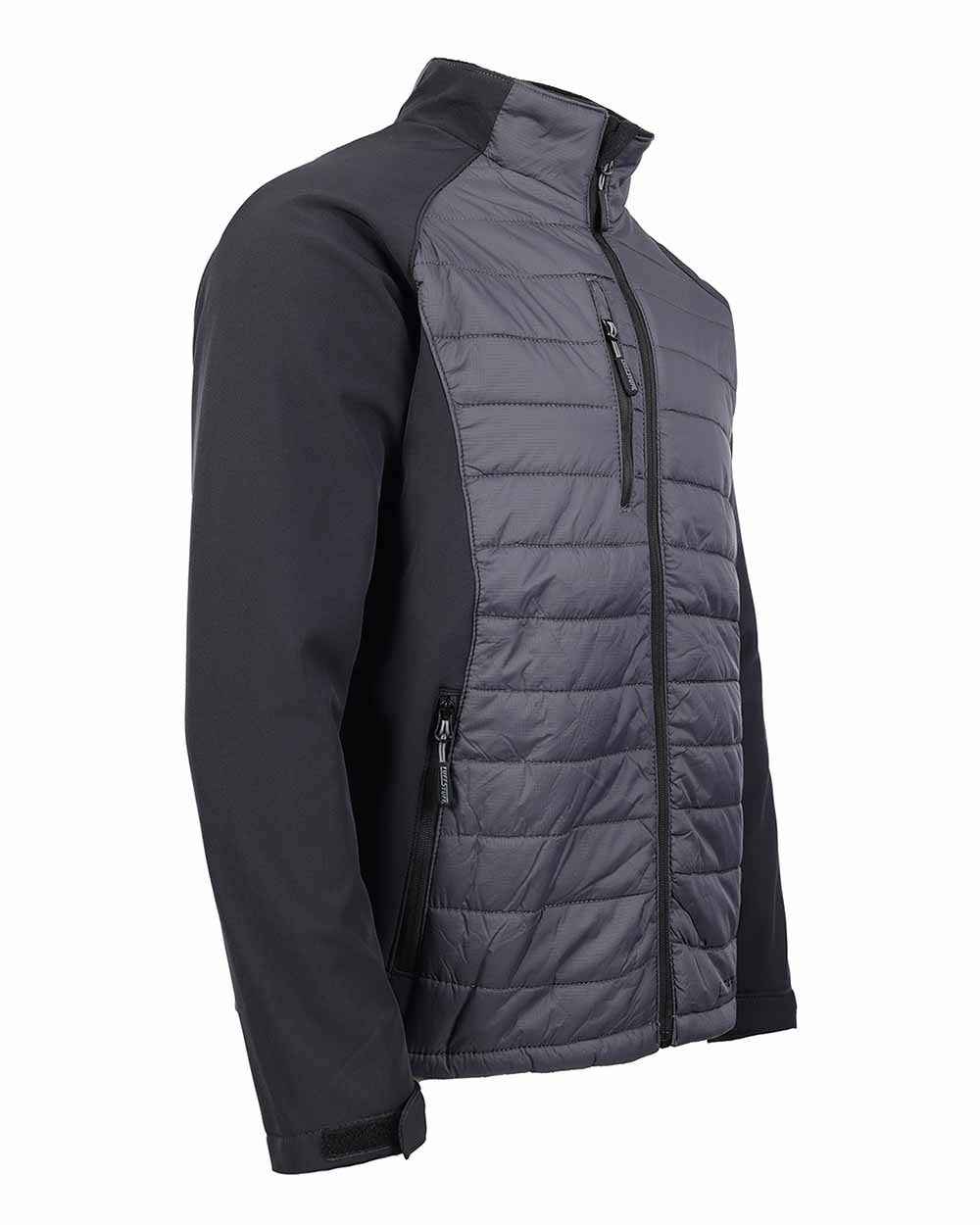 Side view TuffStuff Snape Softshell Jacket with quilted front 
